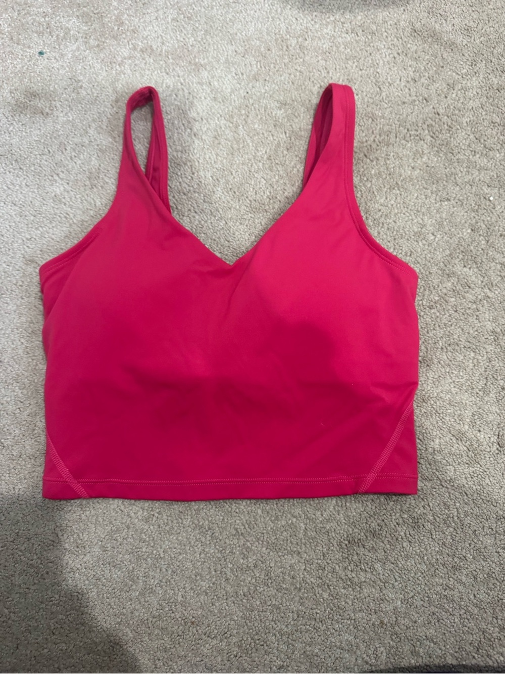 Seamless V-Neck Athletic Tank Top - Hot Pink